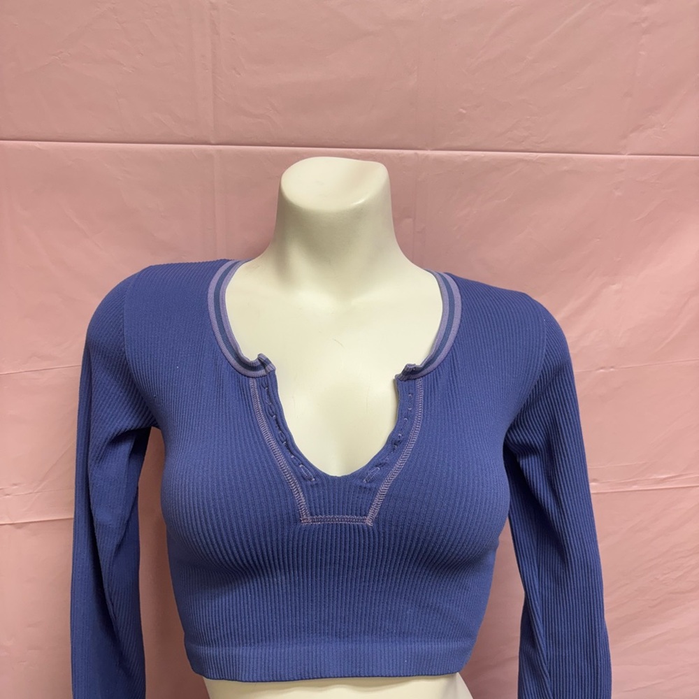 Urban Outfitters Purple Ribbed Crop Top